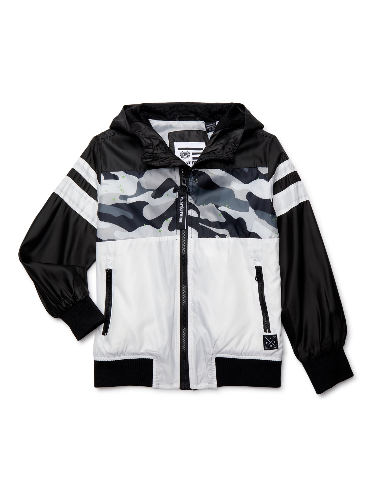 Varsity Jacket sz 10-12 French Toast Plaid Black Gray Fleece Boys