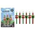 thumbnail image 1 of Minecraft Bougies pour Gâteau d'Anniversaire / 6 Bougies pour Décorations de Gâteau, Bougies Rayées Rouges et Vertes, Décorations de Gâteau pour Fête Minecraft, 1 of 6
