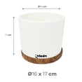thumbnail image 4 of Maceta de Arcilla Blanca con Plato de Madera, 4 of 4