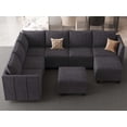 thumbnail image 3 of Belffin 8 pieces Chenille Modular Sectional Sofa Sectional Sleeper Sofa Washable Cushion with storage for Living Room,Beige, 3 of 9