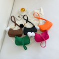 thumbnail image 4 of Bolso de mujer moderno e informal con bola de pelo, bandolera retro fresca, elegante, de moda, estilo occidental, pequeño bolso cuadrado, 4 of 6