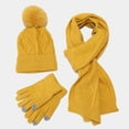 thumbnail image 4 of Gorro, bufanda y guantes para adultos, conjunto de tres piezas, para otoño e invierno, resistente al frío, cálido y grueso, funda de gorro de punto, 4 of 6