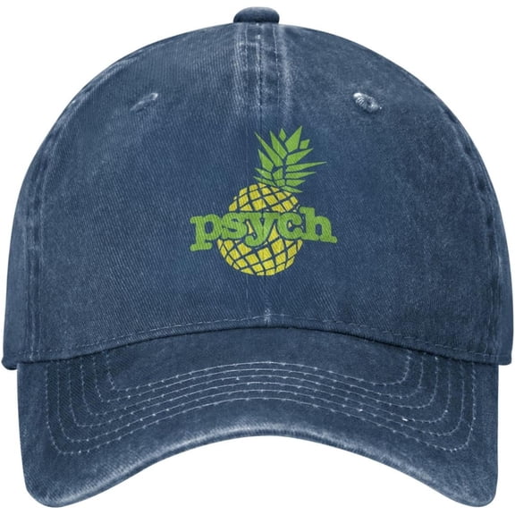 Psych Pineapple Hat Adjustable Baseball Cap Dad Cap Unisex Hat Navy Blue