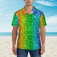 thumbnail image 5 of Rainbow Sparkling Men's 3d Print Casual Button Down Shirts, Novelty Hawaiian Short Sleeves 2xl, 5 of 8