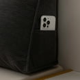 thumbnail image 4 of Lovote Bed Wedge Pillow for Headboard Gap Reading Lumbar Back Rest Support Pillow for Bed Sofa Large Long Pillow with Side Pockets Removable Cover, 79"x20", Black, 4 of 8