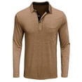 thumbnail image 5 of KaLI_store Mens Casual Shirts Mens Long Sleeve Running T Shirt Top Lightweight Gym Sports Running Khaki,L, 5 of 5
