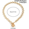 thumbnail image 7 of Chunky Heart Necklace for Women Non Tarnish Silver Beaded Necklace Dainty Layered Choker Trendy Toggle Necklace Titanium Stainless Steel Chain, 7 of 7