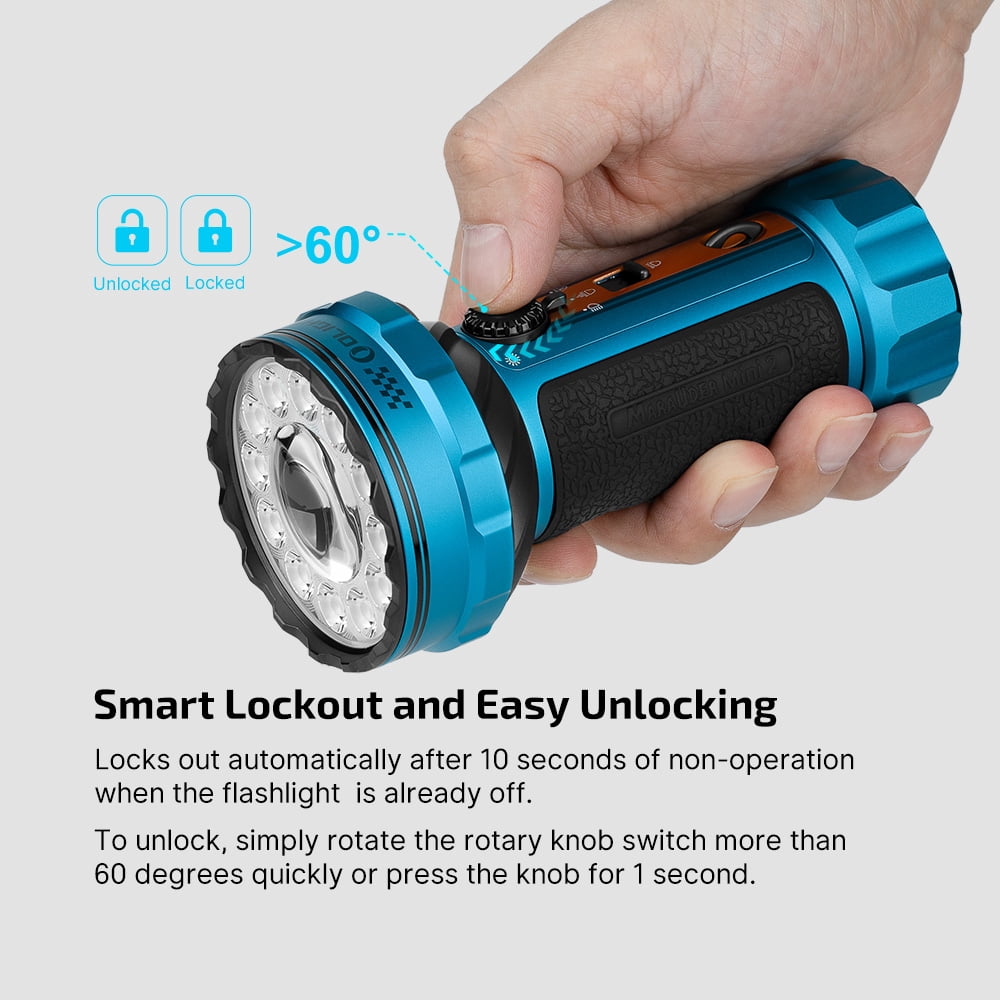 OLIGHT Marauder Mini 2 Bright Flashlight 10,000 Lumen with 750 Meters Beam Distance, Rechargeable Light with Dual Charging & 5 Lighting Modes for Outdoor, Camping, Emergencies (Roadster)