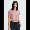 thumbnail image 4 of Camiseta Deportiva de Corta para Mujer, Holgada, Corta, Informal, para Gimnasio Rosa XS, 4 of 10