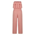 thumbnail image 6 of aidice Summer Jumpsuits for Women Off-Shoulder Ruffle Drawstring Waisted Casual Cropped Pants Rompers, 6 of 7