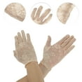 thumbnail image 2 of Unique Bargains 1 Pair Sunblock Mittens Floral Lace Sun Block Driving Gloves for Women Nude, 2 of 5