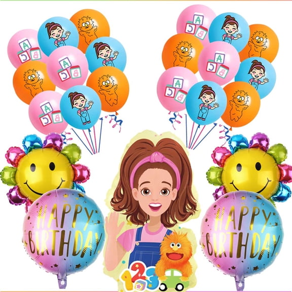 Ms Rachel Balloons Birthday Party Supplies Decor Fans Set Decorations Kit