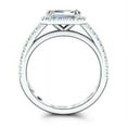 thumbnail image 4 of HeartsAndYou 2ct Emerald Cut Moissanite Halo Engagement Ring for Women 18k White Gold over Silver Round Accents, 4 of 5