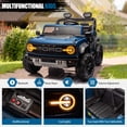 thumbnail image 6 of Ford Bronco Raptor 24V Ride on Toys, 2 Seater Ride on Cars with Remote Control, Bluetooth Music, Spring Suspension, Battery Powered Electric Car for Kids Ages 3-8, Blue, 6 of 7