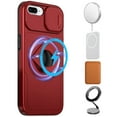 thumbnail image 2 of For iPhone 8 Plus/7 Plus Trendy Full Coverage with Camera Window [Magnetic Circle] with Rotational Ring Stand Hybrid Case - Red, 2 of 4