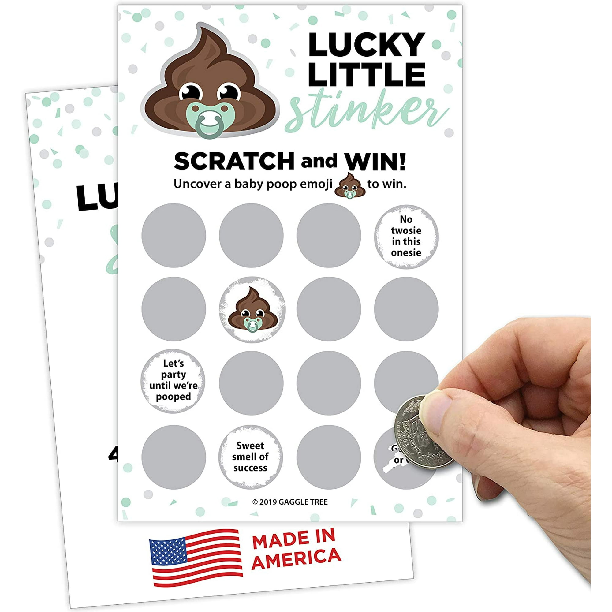Baby Shower Games by GAGGLE TREE | 28 Lucky Little Stinker Scratch Off  Cards | 4x6 Gender Neutral Baby Poop Emoji | Walmart Canada