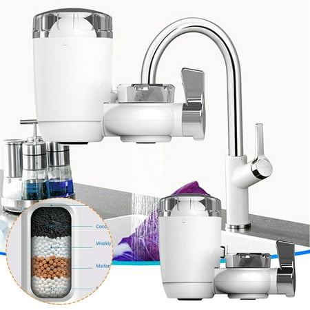 

Seasonal Sales Faucet Filter Mouth Tap Water Household Kitchen Universal Direct Drinking Ultrafiltration Water Purifier Akmoler white