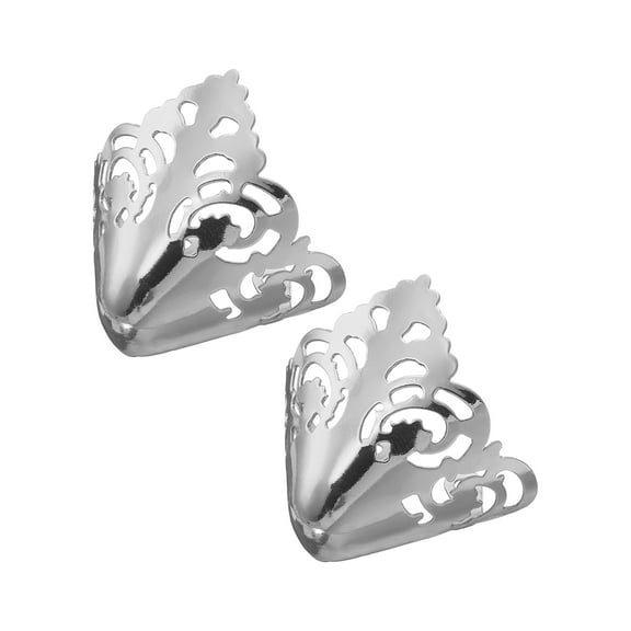 2Pcs Metal Shoes Pointed Protector Hollow Pointed Shoe Head Tips Cap for Shoe Protection Repair(Silver, 37mm)
