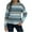 Blue, variant on Sevevn Women's Gradient Contrasting Striped Short Sweater Pullover Loose Long Sleeve Knitted Sweater