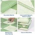 thumbnail image 5 of Volkmi Outdoor Rug– Waterproof Reversible Plastic Straw Patio Carpet, Lightweight, Collapsible, Modern Geometric & Checkered, Easy Clean, UV & Fade Resistant, for Camping Green 9*12ft, 5 of 8