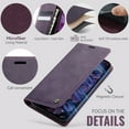 thumbnail image 5 of Designed for iPhone 16e Wallet Case, Classic PU Leather Flip Cover with Kickstand, RFID Blocking Card Slots, Magnetic Clasp, Full Body Protective Shockproof Phone Case, Purple, 5 of 12