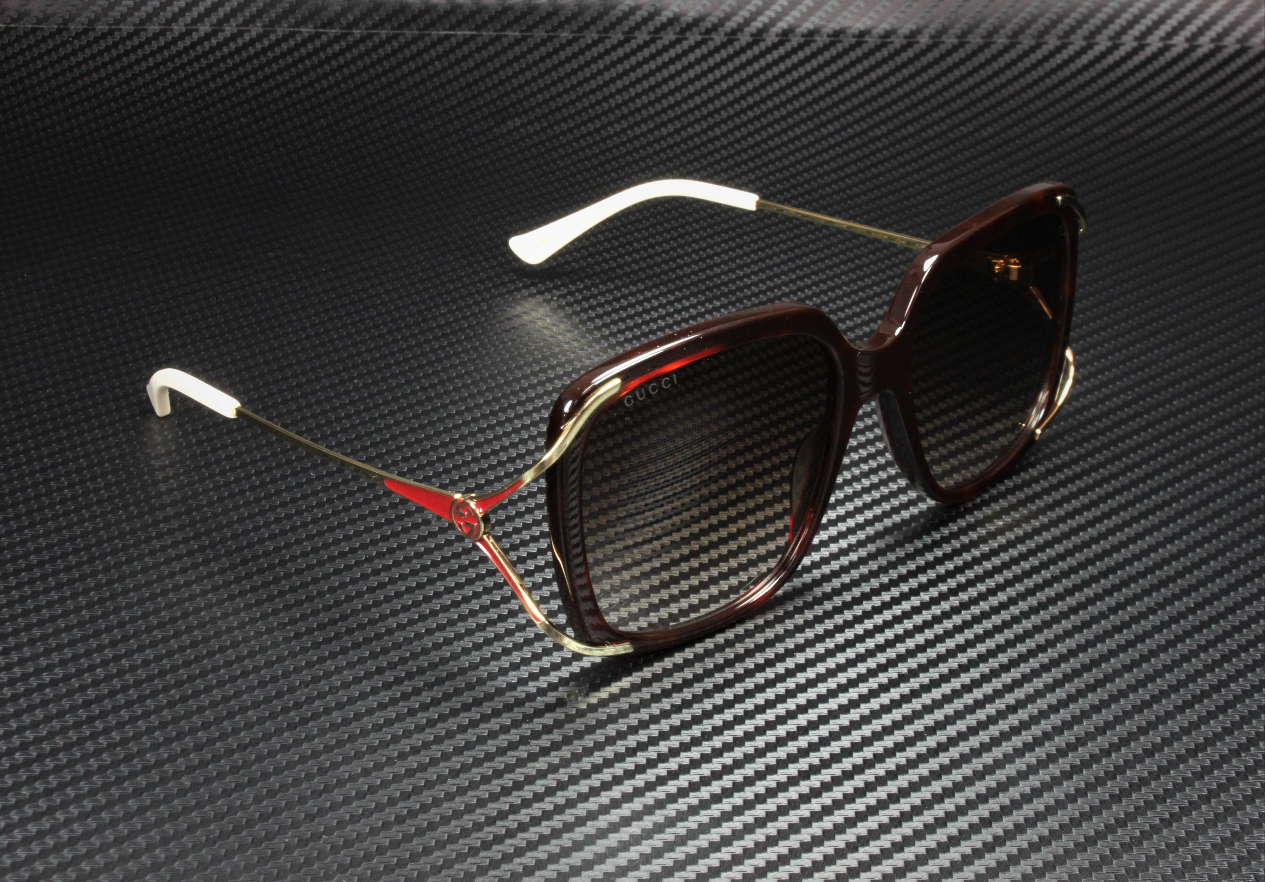 Gucci GG0647S 002 Sunglasses Havana Square Frame, Brown Lenses GUCCI GG0647S 002 Square Havana Shiny Gold Brown 56 mm  main image 4