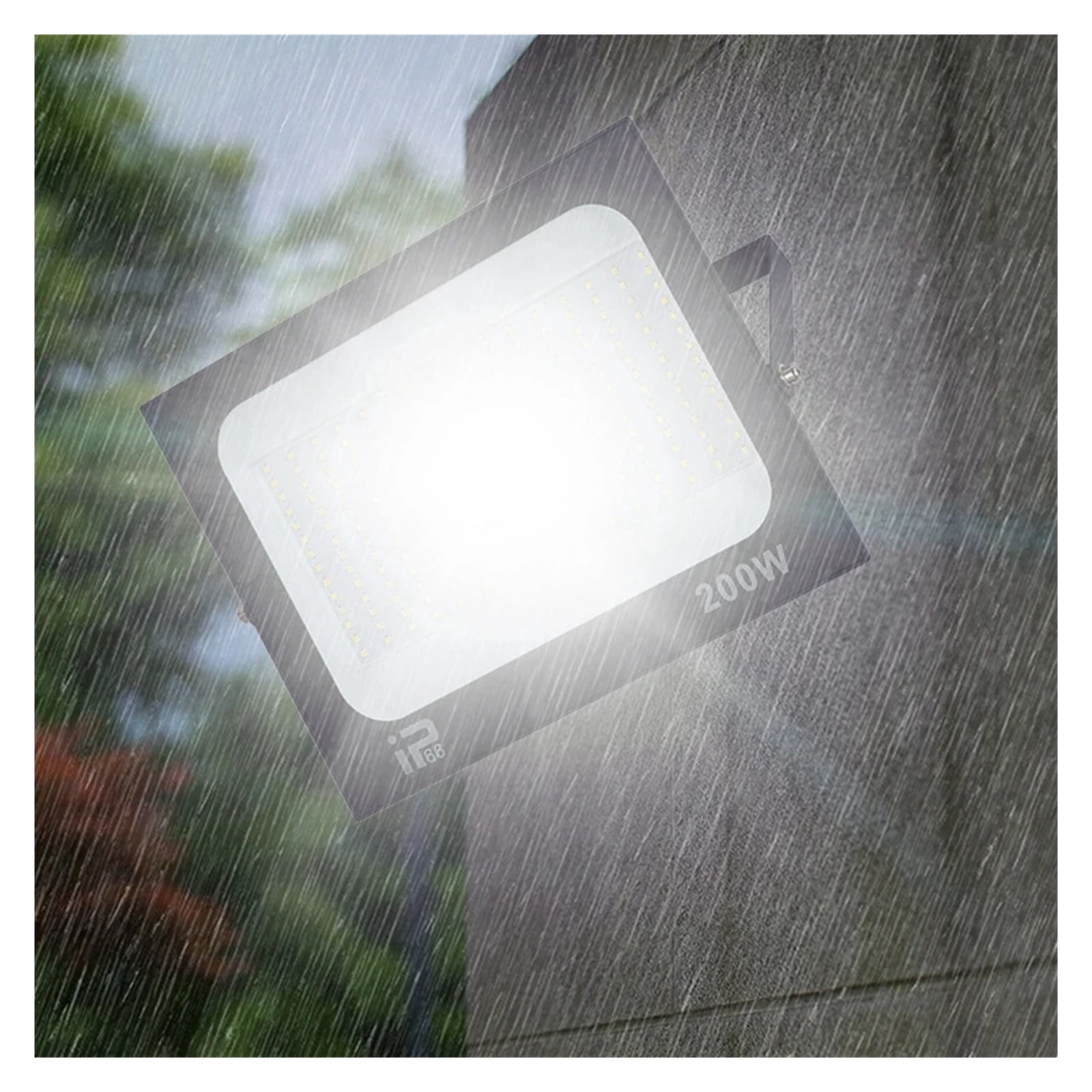 LED Flood Light Spotlight 100W 200W IP66 Waterproof LED Black Shell Garden Street Gate Wall Floodlights - Wide Angle Beam