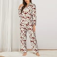 thumbnail image 2 of Pofeuu Mushroom Print Womens Pajamas Set Long Sleeve Sleepwear Button Down Nightwear Soft Pj Lounge Sets Button Down Pajamas Women-XX-Large, 2 of 7