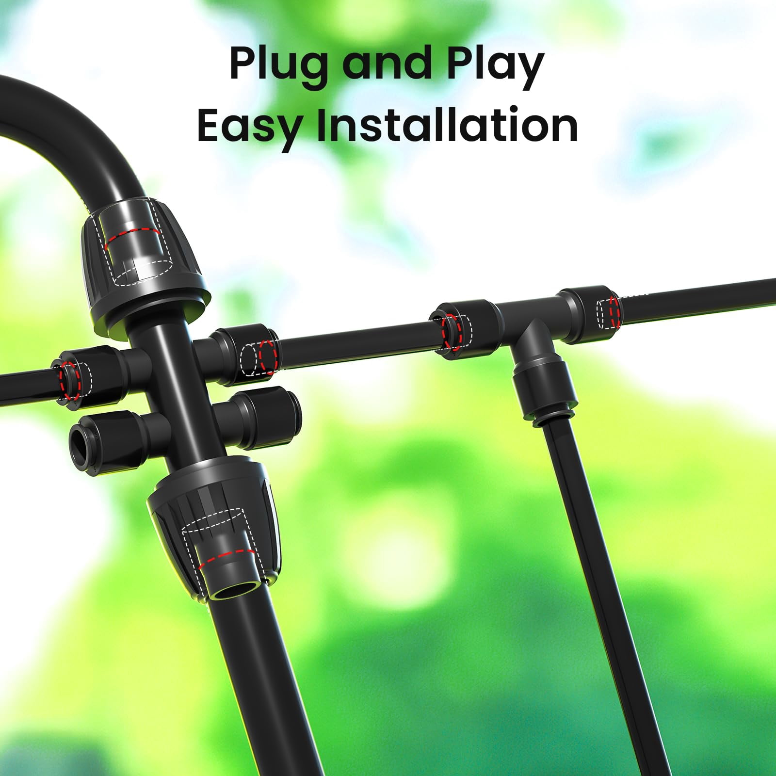 230FT Drip Irrigation System Kit Automatic Garden Watering System with Adjustable Nozzles Sprinklers for Garden Greenhouse Lawn