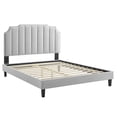 thumbnail image 3 of Modway Colette King Performance Velvet Platform Bed in Light Gray, 3 of 10