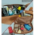 thumbnail image 6 of Leather Toiletry Bag Travel Dopp Kit Shaving Cosmetic Organizer Makeup Case for Men & Women by Rustic Town, Large, 6 of 10