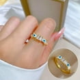 thumbnail image 5 of GKNET 18K Gold Plated Good Luck Luxury Zircon Evil Eye Bow Ring Adjustable Delicate Jewelry New-Evil Eye Ring#2, 5 of 8