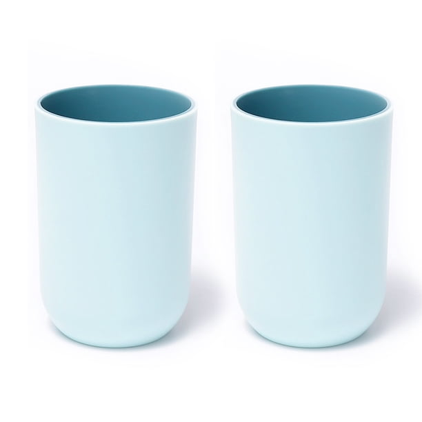 Las tazas para beber reutilizables irrompibles tienen 2 colores, vaso de plástico para cepillo de dientes, apto para lavavajillas