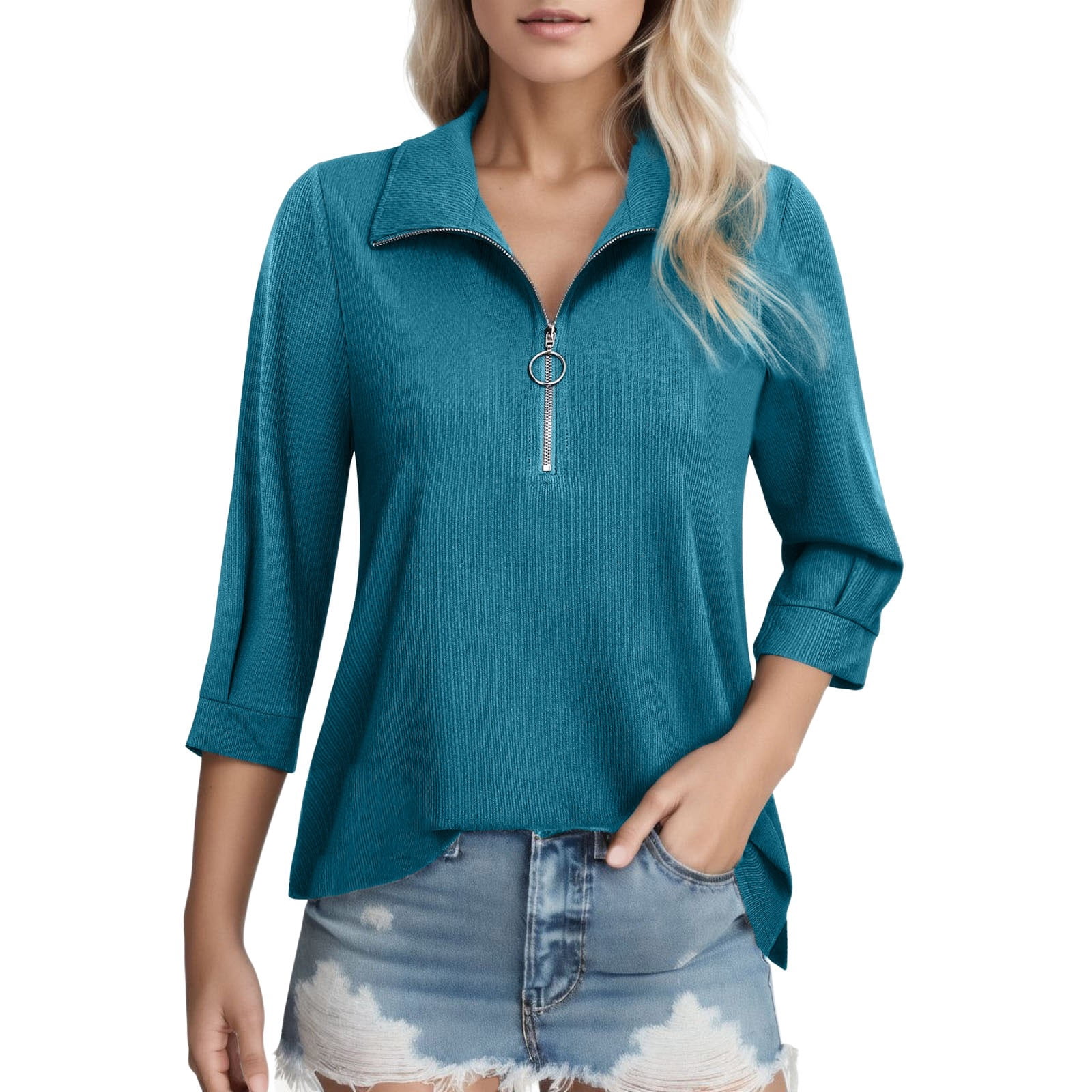 Uvog Woens Long Sleeve Collared Shirts V Neck Dressy Casual Business...