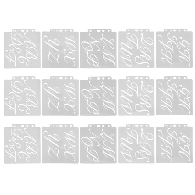 15 piezas Plantilla de letras Molde hueco reutilizable para pintura de PET Suministros interesantes para hacer tarjetas para proyectos de arte