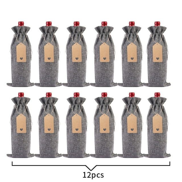 Summer Savings Qaailabf Linen Wine Bottle Bag Set Wine Bottle Set Linen Tag Red Wine Packaging Bag
