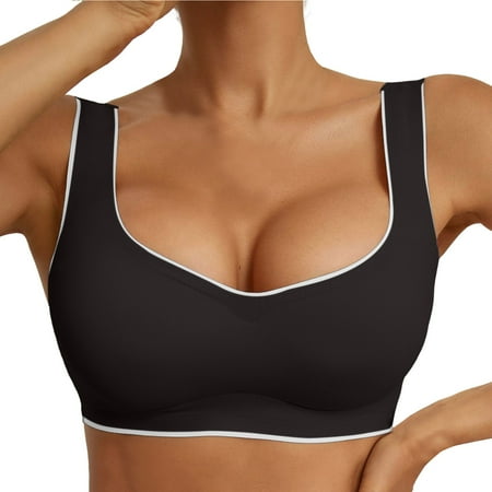 Ramiter Lingerie for Women Sexy Naughty Women s Full Coverage Plus Size Comfort Minimizer Bra Wirefree Non Padded M Black