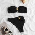 thumbnail image 1 of Laegsmetg Women Bikini Bra Briefs Set Two Piece Swimsuit Split Bathing Suit Shell Buckle Decoration, 1 of 6