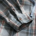 thumbnail image 5 of felwors Women's Plaid Flannel Hoodie Shirt - Long Sleeve Cotton Button-Down Casual Jacket Blue, XXL, 5 of 7