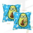 thumbnail image 3 of Bingfone Decorative Pillow Covers 20"X20" Avocado With Glasses Couch Pillow Cases Modern Farmhouse Covers For Couch Sofa Bed, 3 of 9
