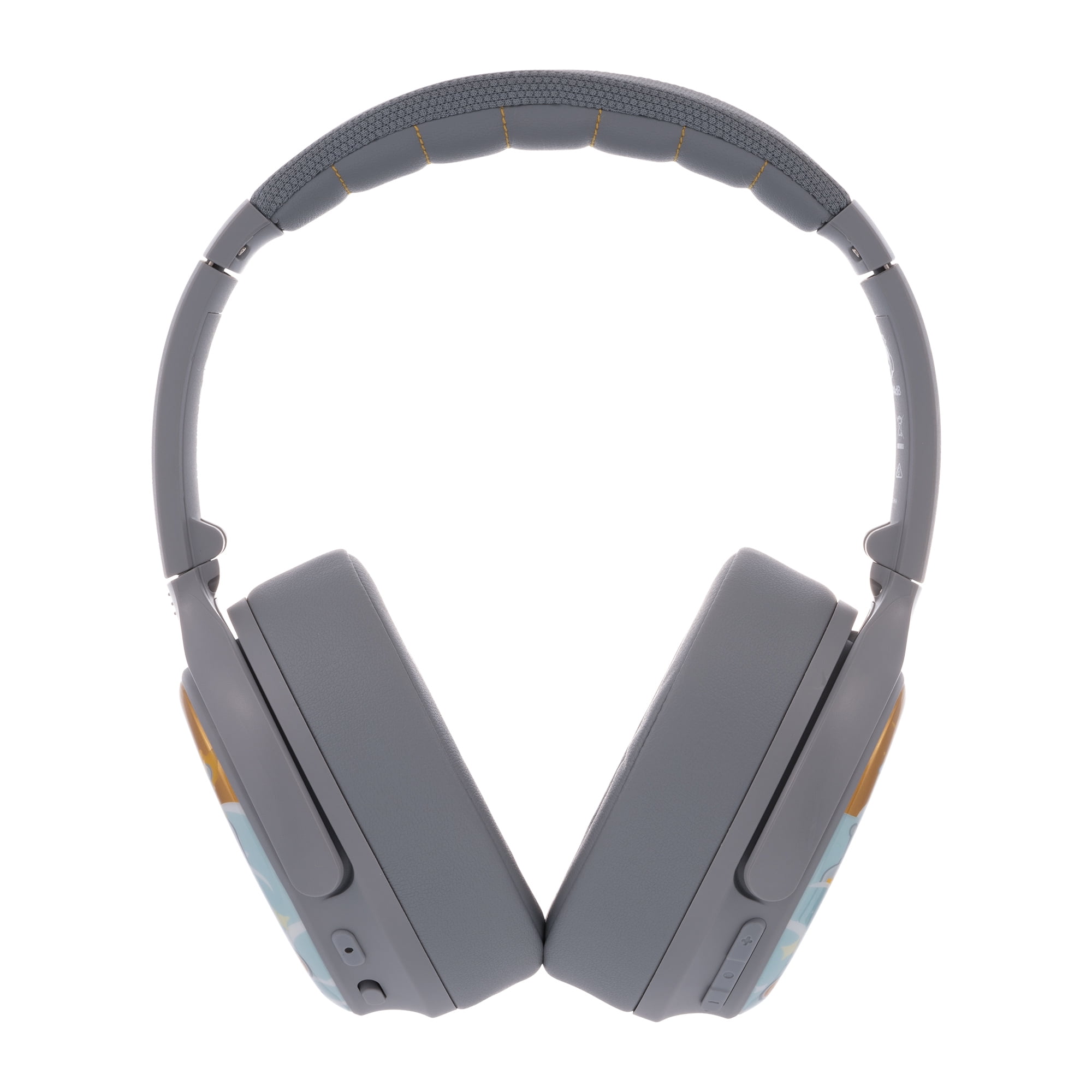 BuddyPhones Cosmos+, Over-Ear Bluetooth Wireless Noise Cancelling Kids Headphones with Detachable Boom Mic, 3 Volume Limiting Settings, Voice Enhance StudyMode, 24-Hrs Battery, Foldable, Grey Matter