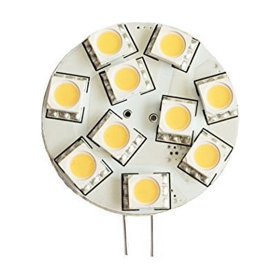 Anyray Disc Type G4 Base 12V LED Light Bulb Two Side Pins 10 Watt Halogen Replacement for Boats, RV Campers, Trailers and Under-cabinet Lights Cool White Color