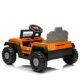 thumbnail image 2 of 12V Ride on Toy for Kids, 2-in-1 Truck/Go Kart Freely Switched, Ride on Car w/Remote Control, Creative Building Block Assembly, 4-Wheel Suspension, LED Lights, Electric Car for Boy Girl Gift (Orange), 2 of 7
