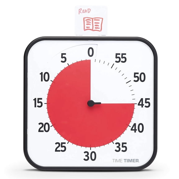 Time Timer 12 inch Visual Timer— 60 Minute Kids Desk Countdown Clock with Dry Erase Activity Card
