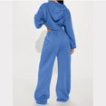 thumbnail image 4 of CIENVNSTG Women 2 Piece Set Fall Clothes Outfits Zipper Hooded Sweatshirt Set High Waist Ladies Sweatpants Set Streetwear Blue L, 4 of 4
