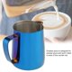 thumbnail image 2 of Taza de café de acero inoxidable de 350 ml, hermosa jarra para espumar leche para Latte Art azul, 2 of 8