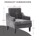 thumbnail image 6 of Mid Century Modern Dark Grey Chenille Fabric Accent Chair with Wood Legs, 6 of 7