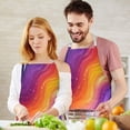 thumbnail image 3 of Rainbow Tie Dye Wave Pattern Apron-Garden Aprons for Women with Pockets-Cotton Linen Waterproof Kitchen Cooking Gardening Aprons Adjustable for Kitchen,Cooking,BBQ and Salon 33x27 Inch, 3 of 7