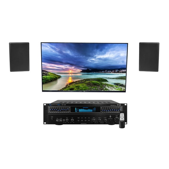 Technical Pro RX113 1500 Watt Home Theater Amplifier Receiver Bundle with (2) 5.25" Speakers