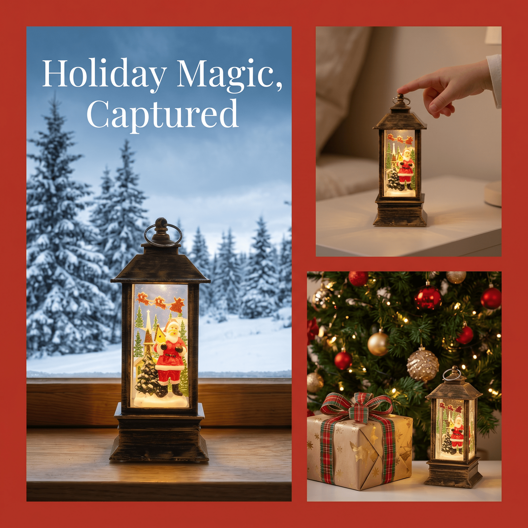 Unique Bargains Christmas Light Up Crystal Ball Mini LED Glitter Sphere Orb Brown Style K